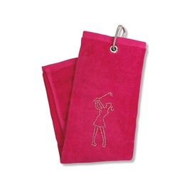 Surprizeshop Trifold Golf Towel | Soft Feel Terry Cotton | Carabiner Attachment | Womens Golf Towel | Multiple Colours Available