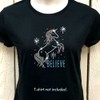Unicorn Believer Bügelbild mit Strasssteinen, T-Shirt JCS Rhinestones