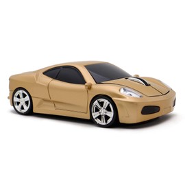 Ai5G Wireless Mouse Sports Car Mouse USB Computer Mice Optical 2.4GHz with Headlight 1600DPI for PC Laptop MAC… (Gold)