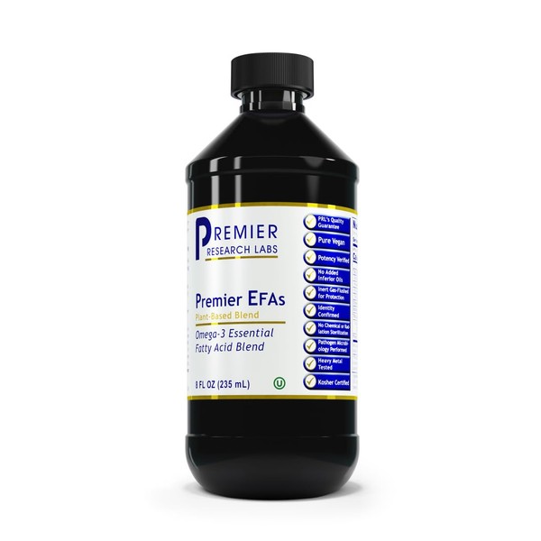 Premier Research Labs EFA Liquid - EFA Blend with GLA & Omega-3 - Omega 3, 6 & 9 - Immune Support & Heart Health* - Essential Fatty Acids - Pure Vegan - 8 fl oz