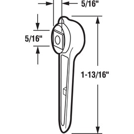 Prime-Line E 2062 Latch Lever for Patio Sliding Doors Manufactured by Full View, 1-13/16 In. Overall Length, Diecast Construction, Zinc Plated Finish (Single Pack)