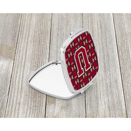 Caroline's Treasures Letter U Football Garnet and Gold Compact Travel Mirrors, Multicolor