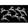 Set Of 8 Silver Glitter Reindeer Christmas Tree Hanging Ornament