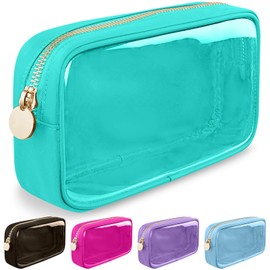 izuzta - Bolso pequeño de nailon con cierre para maquillaje, Menta, Pequeño