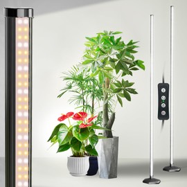 2 Pcs Grow Lights for Indoor Plants, 44W 384 Led Full Spectrum Plant Light, 5.4FT Adjustable Length Standing Grow Light with Timer/Six Leg Base for Greenhouse/Garden