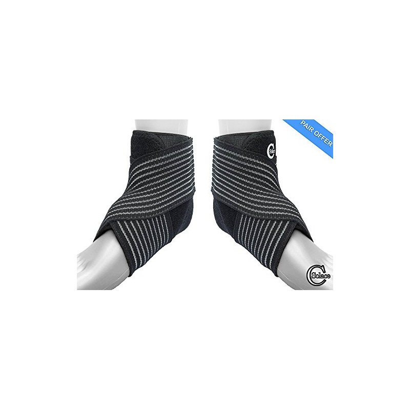 Solace Care Neoprene Ankle Stabiliser Support Wrap with Adjustable Compression