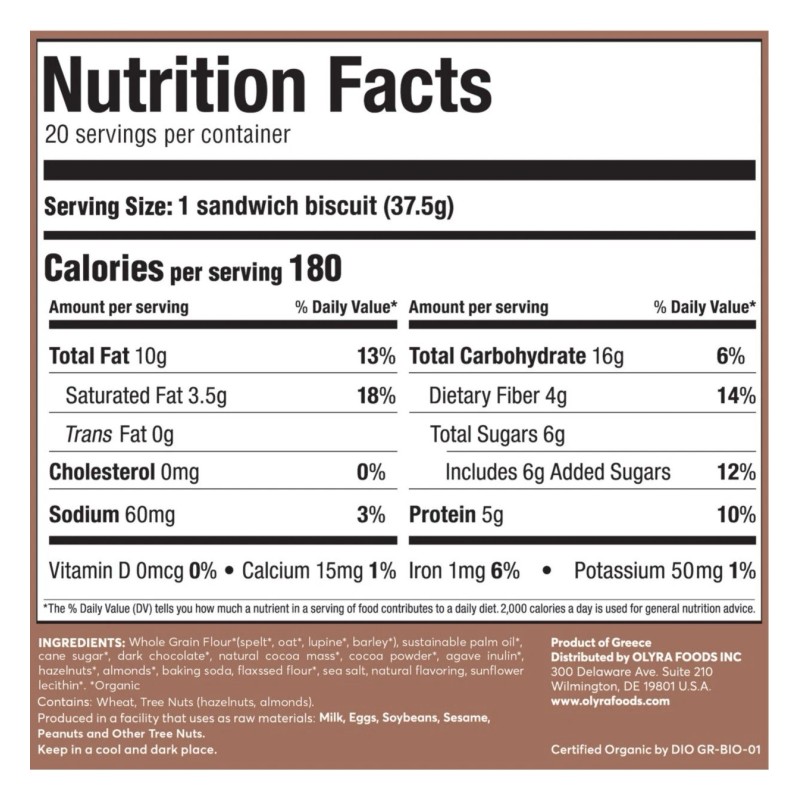 Belvita **2 Box**Organic Breakfast Biscuits~Dark Chocolate Crème (Total 40 ct.)