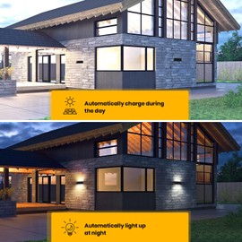 SOTTLOT Solar Lights, 700LM Up and Down Solar Outdoor Light, 4 Adjustable Brightness Solar Wall Lights Outdoor Waterproof, 4000K Anti-Glare Solar Sconce Lights for Fence Patio Yard Garage Garden Porch