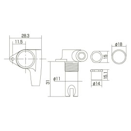 GOTOH NEW Gotoh GB707 Bass Machine Heads 4-in-line Tuners TREBLE SIDE - COSMO BLACK