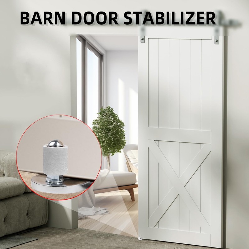 Akso Aoyupe Barn Sliding Door Floor Fixed Rails, Adjustable Stay