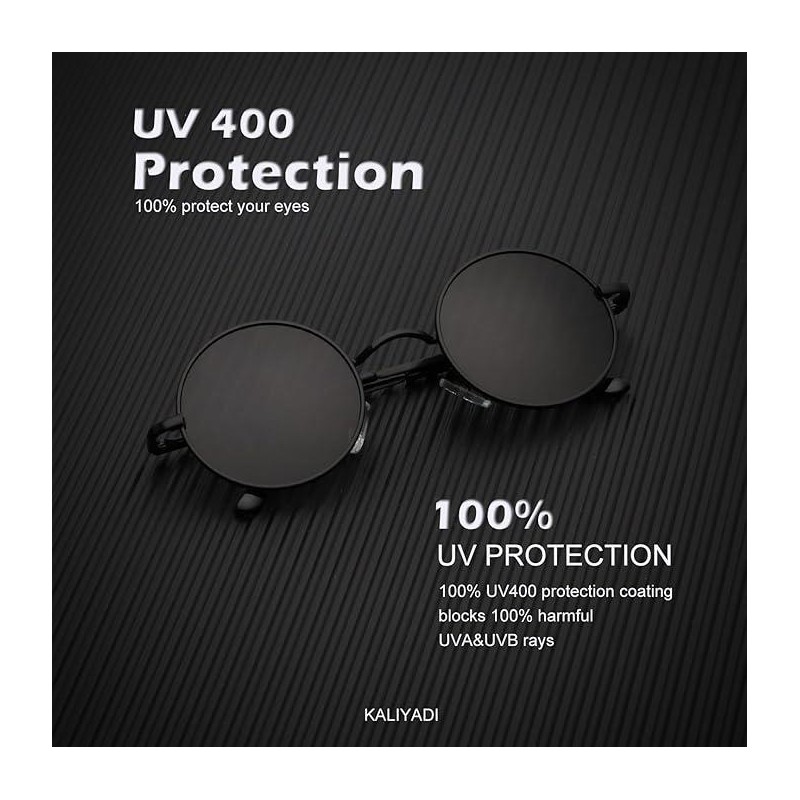 Retro circular polarized sunglasses for men and women, upscale metal