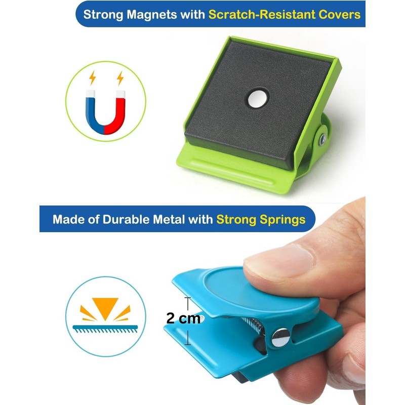 Apprise Deals Fridge Magnetic Clips 9pcs, Strong Whiteboard Magnets Coloured