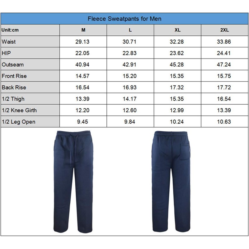 Mens Sweatpants Athletic Leg Opening Fleece Jogger Pants with Pockets