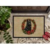 Caroline's Treasures DAC2317JMAT Belgian Sheepdog Christmas Flowers Doormat Front Door