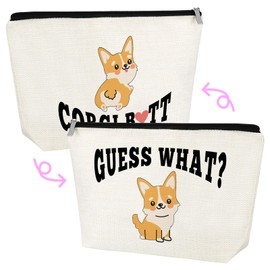 Funny Corgi Gifts for Corgis Lovers Make up Bag Gifts for Corgis Dog Animals Lovers Puppy Themed Gift for Women Friends Her Coworker Cosmetic Bag with Zipper Birthday Thanksgiving Valentine Present