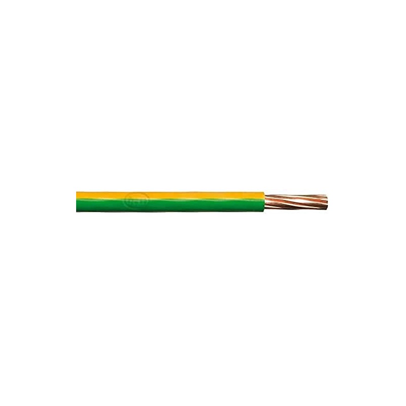 Merriway BH01512 Single Core Round Earth Cable, 6491X 1.5mm Yellow