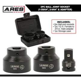 ARES 12111 – 3-Piece Ball Joint Socket Set Compatible With Chrysler – 3/4-Inch Drive Sockets Easily Remove and Install Upper and Lower Ball Joints – Compatible with Chrysler Mid-Size RWD Vehicles