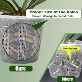 HOLANHING 8Pcs/16Pcs Orchid Pot, 4 Each of 4.3",5.5" Orchid Pots with Holes, Orchid Pots for Repotting, Clear Orchid Pots, Plastic Orchid Planter for Indoor Outdoor Plants (8Pcs, 4 Each of 4.3",5.5")