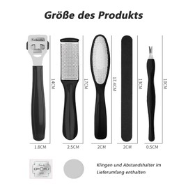 CALLYSONIC Pack of 6 Callus Removers, Callus Removal Foot, Callus Oble, Rasp, Callus File, Callus File Foot, Double-Sided Stainless Steel Foot File, Callus Rasp, Callus Remover