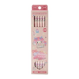 Sanrio 566161 Pencil Pack, 2B, My Melody, My Melody, 0.3 x 0.3 x 6.9 inches (0.8 x 0.8 x 17.6 cm), Kids Learning Stationery, Character