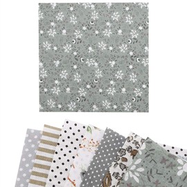 TOPINCN Tela de Algodón de 50x50cm, 3 Tipos, 7 Uds., Bricolaje, Cuadrados Surtidos, Ropa de Cama Precortada, Paquete de Cuartos Portátiles, Costura (Serie Gris)