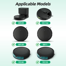 Replacement Parts Accessories Compatible with iRobot Roomba 105 Vac, Q0120, Q011, Q0520, Y0110, Y0140, Robot Vacuum, 1 Roller Brush, 4 Hepa Fil-ters, 6 Side Brushes, 1 Cleaning Brush