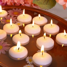 24 Pack 2 inch White Floating Candles Unscented Floating Candle for Centerpieces 5-6 Hours Burning 2” Floating Candle Bulk for Wedding