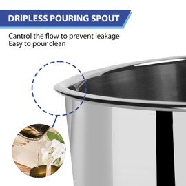 SAEUYVB Candle Making Pouring Pot 60oz Stainless Steel Wax Melting Pot with Heat-Resistant Handle and Dripless Pouring Spout for Candle Making（60oz