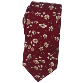 Mantieqingway Men's Cotton Floral Neck Tie 2.56'' Printed Skinny Tie