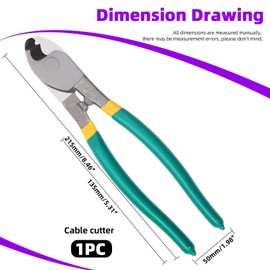 Swpeet 1PCS Heavy Duty Stainless Steel 6 Inch Cable Cutters, Cable Wire Cutters High Leverage Cutter, Wire Rope Cutter for Cutting Aluminum, Copper, Wire, Communications Cable