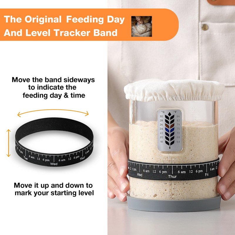 Premium Pro Sourdough Starter Jar Kit - 40oz Large Wide