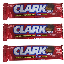 Boyer Clark Cups, Milk Chocolate Peanut Butter Bars With A Crunch, 3 Ounces, Pack of 3