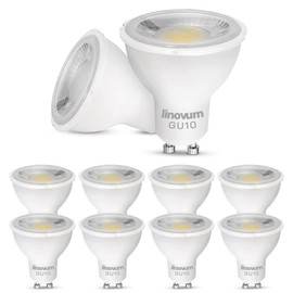 linovum Pack of 10 GU10 LED Bulbs Neutral White 3 Watt 36° Beam Angle – Replaces 35 Watt – LED Lamp 230 V Halogen Replacement
