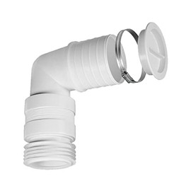McAlpine Back to Wall Bent Flexi WC Connector with Securing Clip WC-CON8F18-BTW