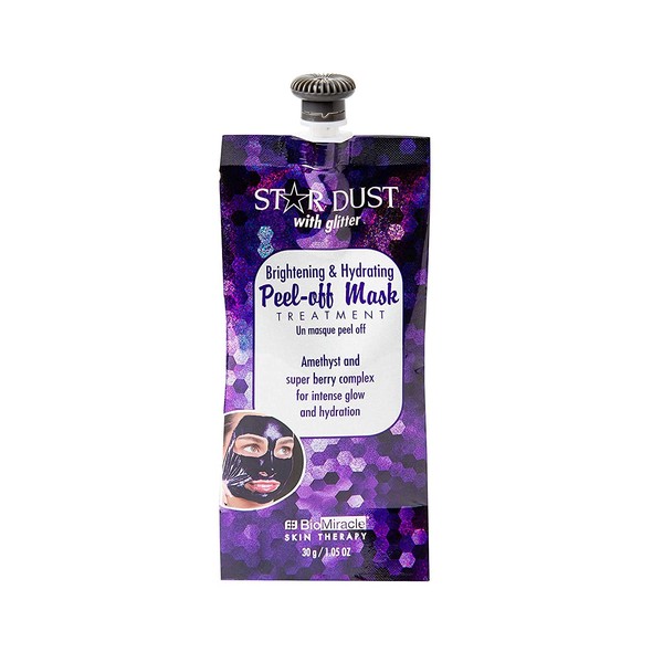 BioMiracle Star Dust with Glitter Brightening & Hydrating Peel-off Mask, Skin Care Face Mask, Peel Off Treatment, Brightening and Hydrating, Amethyst, and Star Dust