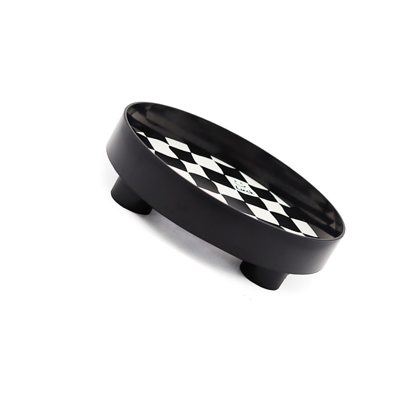 Round Storage Organizer Tray Checkerboard Design Plate Container Tray for