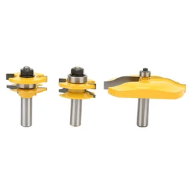 Juego de Brocas para Enrutador, 3 Piezas de Panel Elevado Ogee con Vástago de 1/2 y Estilo de Riel Ogee, Cortador de Carburo de Micrograno para Mayor Resistencia y Durabilidad