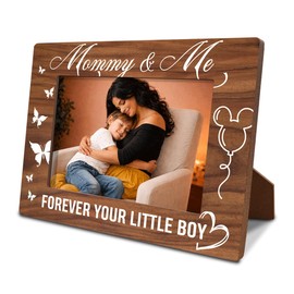 XQLSR Mom Picture Frame, Mommy and Me Forever Your Little Boy Tabletop Photo Frame, Heartfelt Gift from Son for Mommy, Warm Gift for Mothers Day Birthday, Suit 4x6 Inch Photo