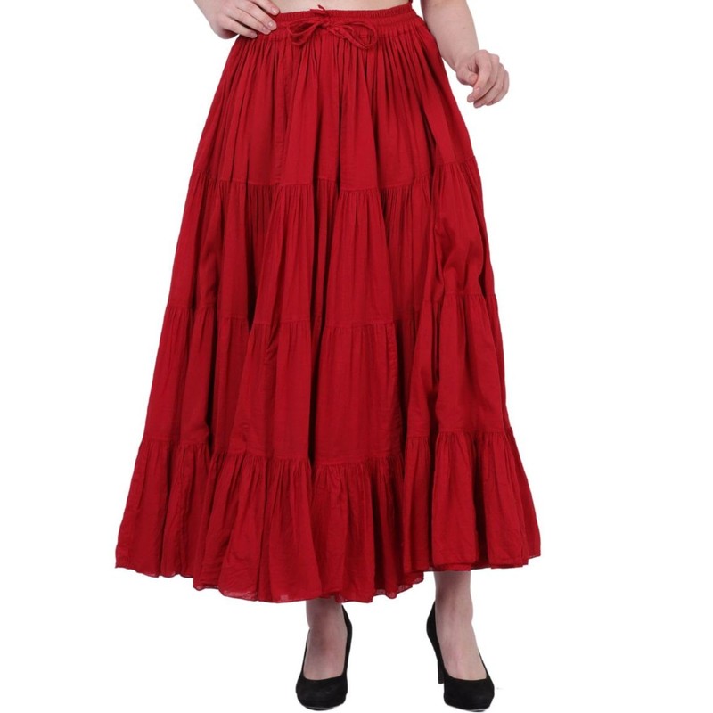 Wevez - Falda de algodón de color liso para mujer,