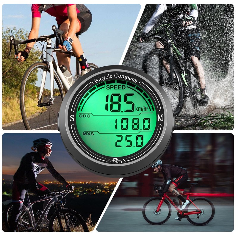 EXGUEACK Bike Computer Wired, 19 Functions Bicycle Speedometer and Odometer