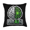 AI Brain Artificial Intelligence Engineer Specialist Coder Throw Pillow