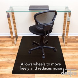 DESKU Office Desk Chair Mat – PVC Mat for Hard Floor Protection, Black, 44 Inches x 44 Inches, Made in The USA, Home Office Supplies