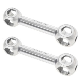 OTOTEC 2pcs Bicycle Hexagonal Bone Wrench Length 92.3 mm 10 in 1 6-15 mm Metric Dog Bone Shape Wrench Hex Hole Wrench Silver