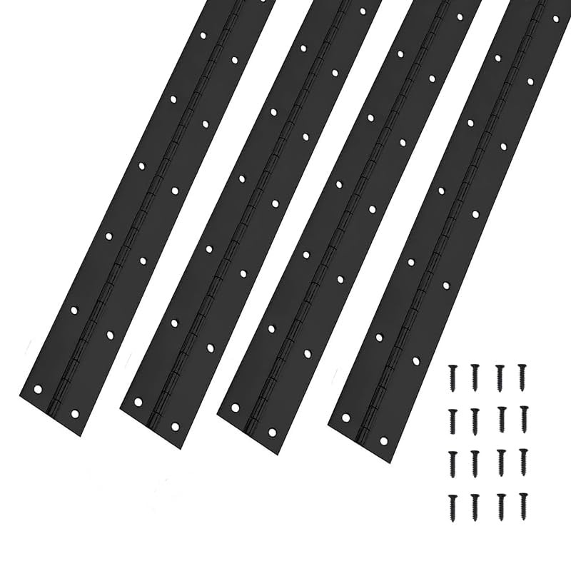 EYSOLD 16-Inch Black Continuous & Piano Hinges - 4 PCS