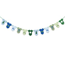 Golf Baby Bodysuit Banner, Green Gingham Baby Shower & 1st Birthday Party Decor(PRE-STRUNG)