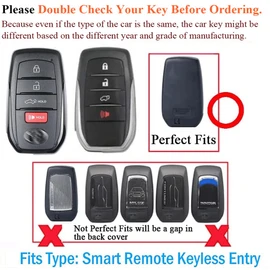 SANRILY Golden-Edge 4 Button Key Fob Cover for Toyota Corolla XE Tundra 2023 2022 2021 Venza 2019 Land Cruiser 2021 RAV4 Prime Hilux Keyless Key Case with Bling Keychain Black