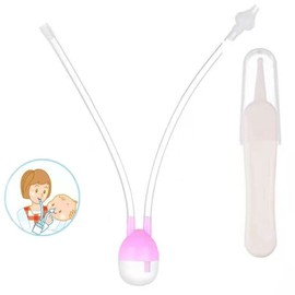 ENZUO Nasal Suction Device, Nasal Suction Device, Quiet, Easy to Clean, Portable, Convenient, Smooth Suction for Nasal Juice, Backflow Prevention, For Babies, Newborns, Pink