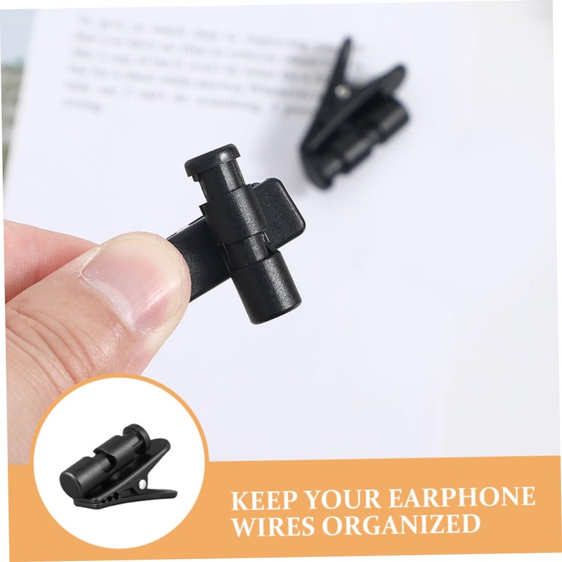 Kisangel 2pcs Earphone Cable Clip Organizer Rotating Headphone Wire Clamps