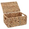 FEIALNDUO Wicker Shelf Baskets with Lid, Seagrass Storage Hamper Basket