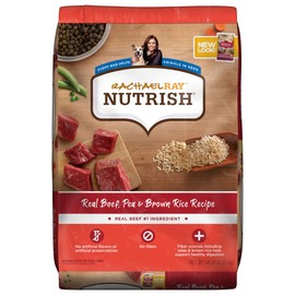 Rachael Ray Nutrish Premium Natural Dry Dog Food, Real Beef, Pea & Brown Rice Recipe, 14 Pounds